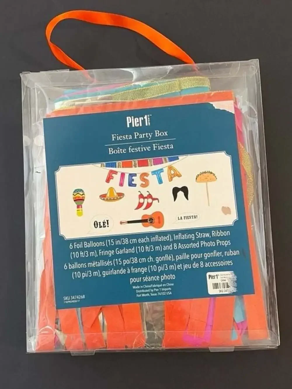 Pier 1 Fiesta Party Box Decoration Kit with Balloons Garland and Photo Props
